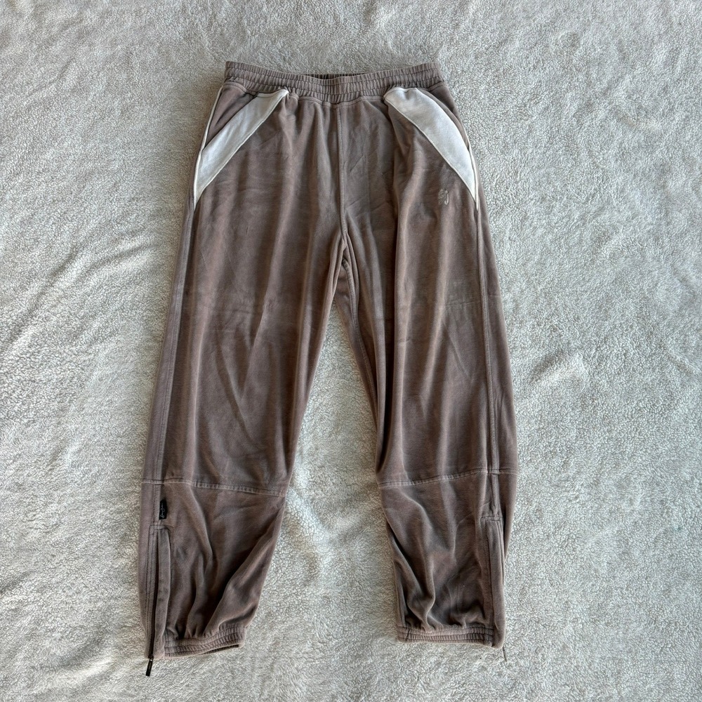 Sean‎ John Velour Track Pants Men's XL Taupe Brown Cream Y2K Streetwear Joggers